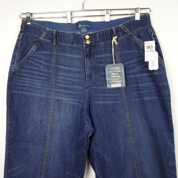 Democracy Wide Leg Jeans Women's Plus Size 22W Blue Denim Stretch High Rise - Picture 3 of 12